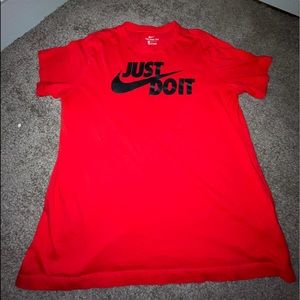 Nike red and black large t shirt